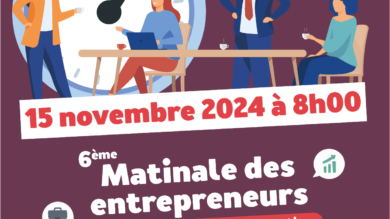 Affiche Matinale des Entrepreneurs le 15 novembre 2024 à Vesseaux