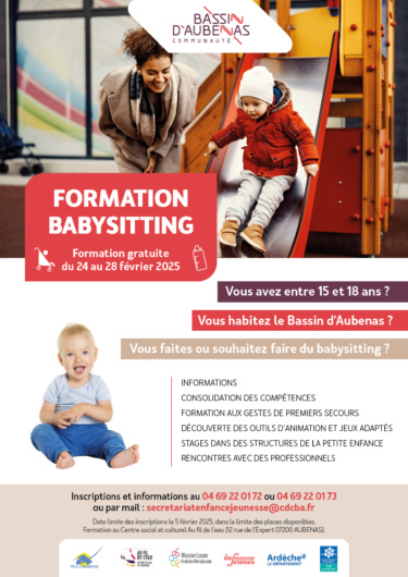 Formation baby-sitting du 24 au 28 février 2025